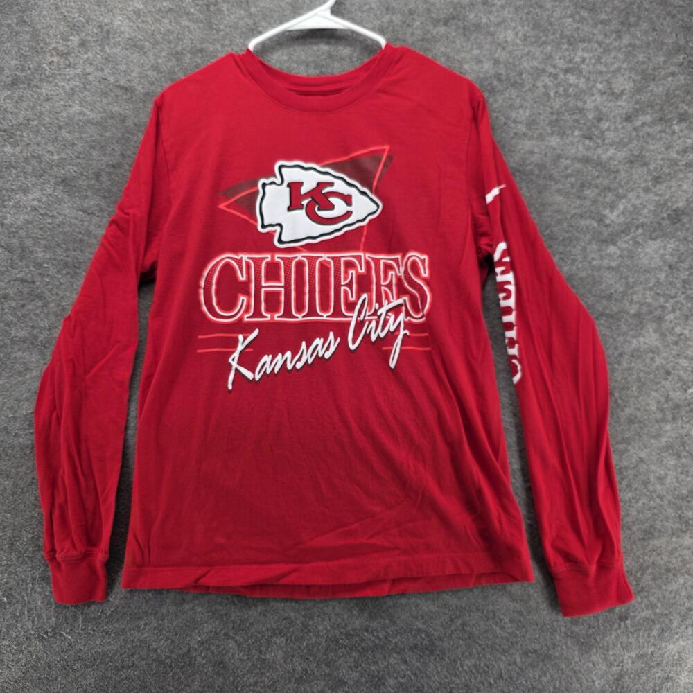 Kansas City Chiefs Shirt Mens M Red NFL Football Nike Long Sleeve Graphic